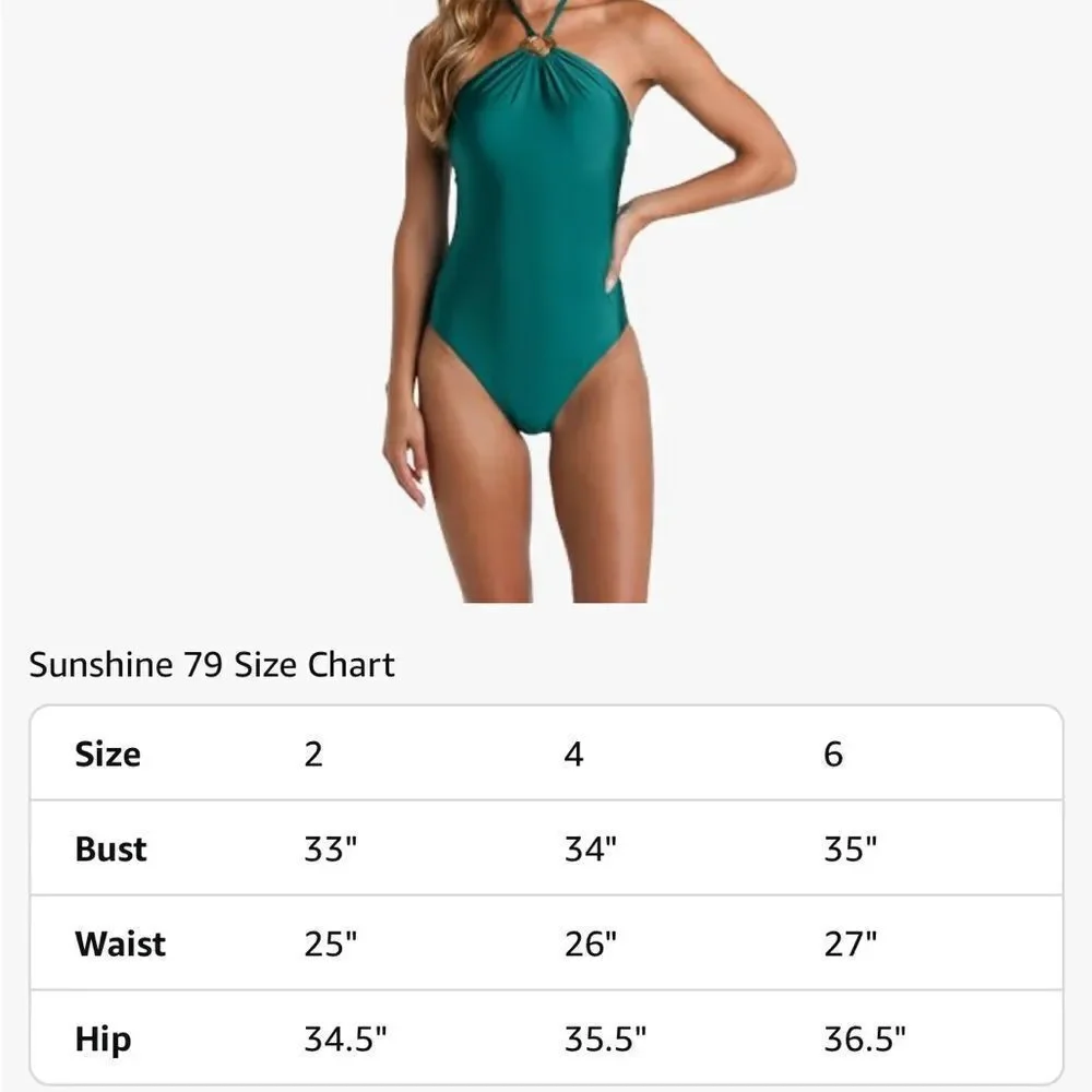 NWT Emerald Green Halter One-Piece Swimsuit